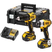 Аккумуляторный набор DEWALT DCK2062M2T, 18 В: ударная дрель-шуруповерт + ударный шуруповерт, с 2 АКБ 4 Ач и ЗУ, в кейсе TSTAK