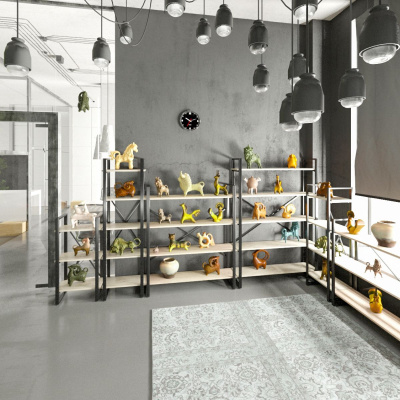 Стеллаж узкий металлический сборно-разборный Альбо-4 (4 полки)