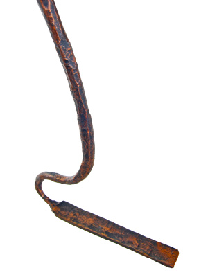 Кочерга кованая с листком конус бронза