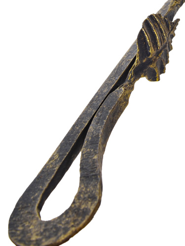 Кочерга кованая с листком конус золото