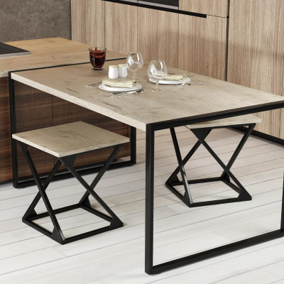 Табурет сборный в стиле лофт 